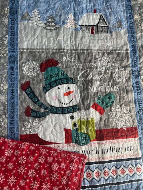 Snowman Quilt with Words of Wisdom