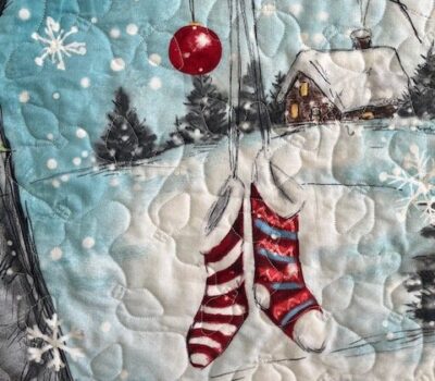 Close+up+of+Christmas+Stocking+Bear+Quilt